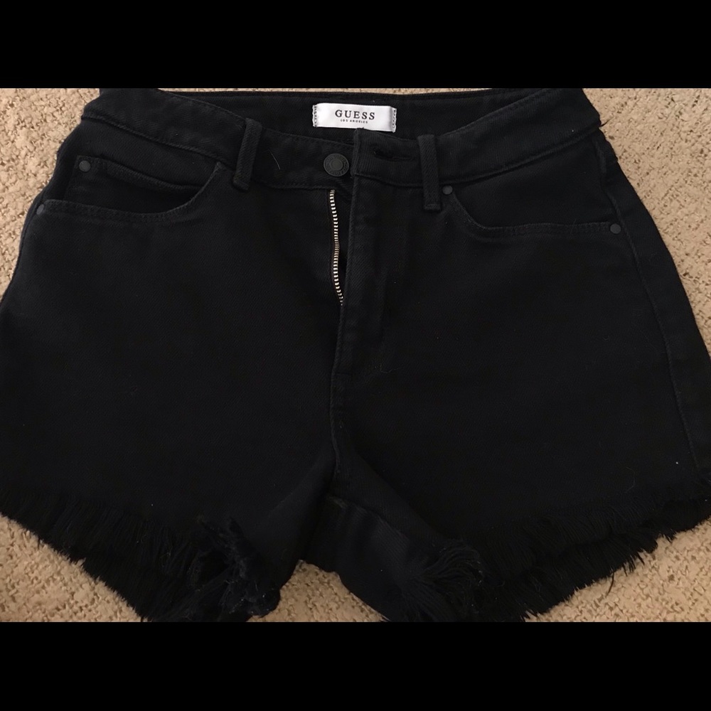 Guess Shorts- black and frayed ends